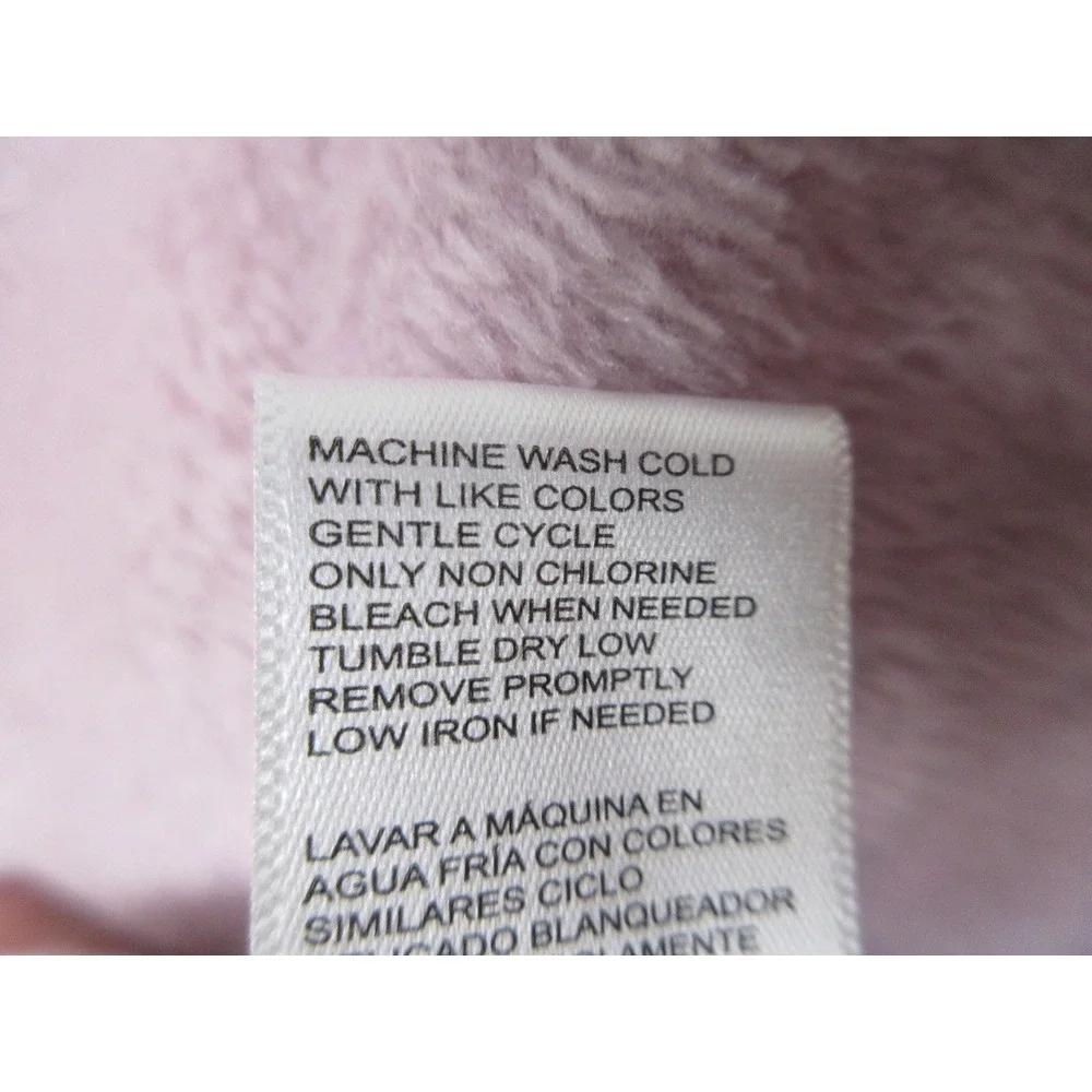 Carole Hochman Plush Fleece Robe Womens M Pink Faux Fur Trim Cozy Cottagecore